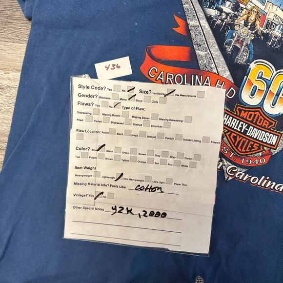 Vintage 2000 Harley Davidson Blue Mens L Myrtle Beach Rally USA Made Tee Shirt‎ - Picture 8 of 8